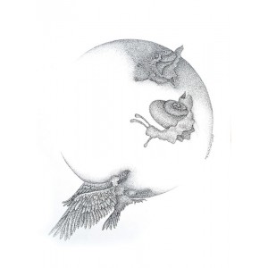 Ishrat Fatima, 11.7 x 16.5 Inch, Pointalism, AC-ISF-003 Ishrat Fatima, 11.7 x 16.5 Inch, Pointalism, AC-ISF-003